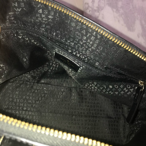 Kate Spade Bixby Place Carli Black Patent Leather Satchel Handbag Crossbody - Picture 10 of 13